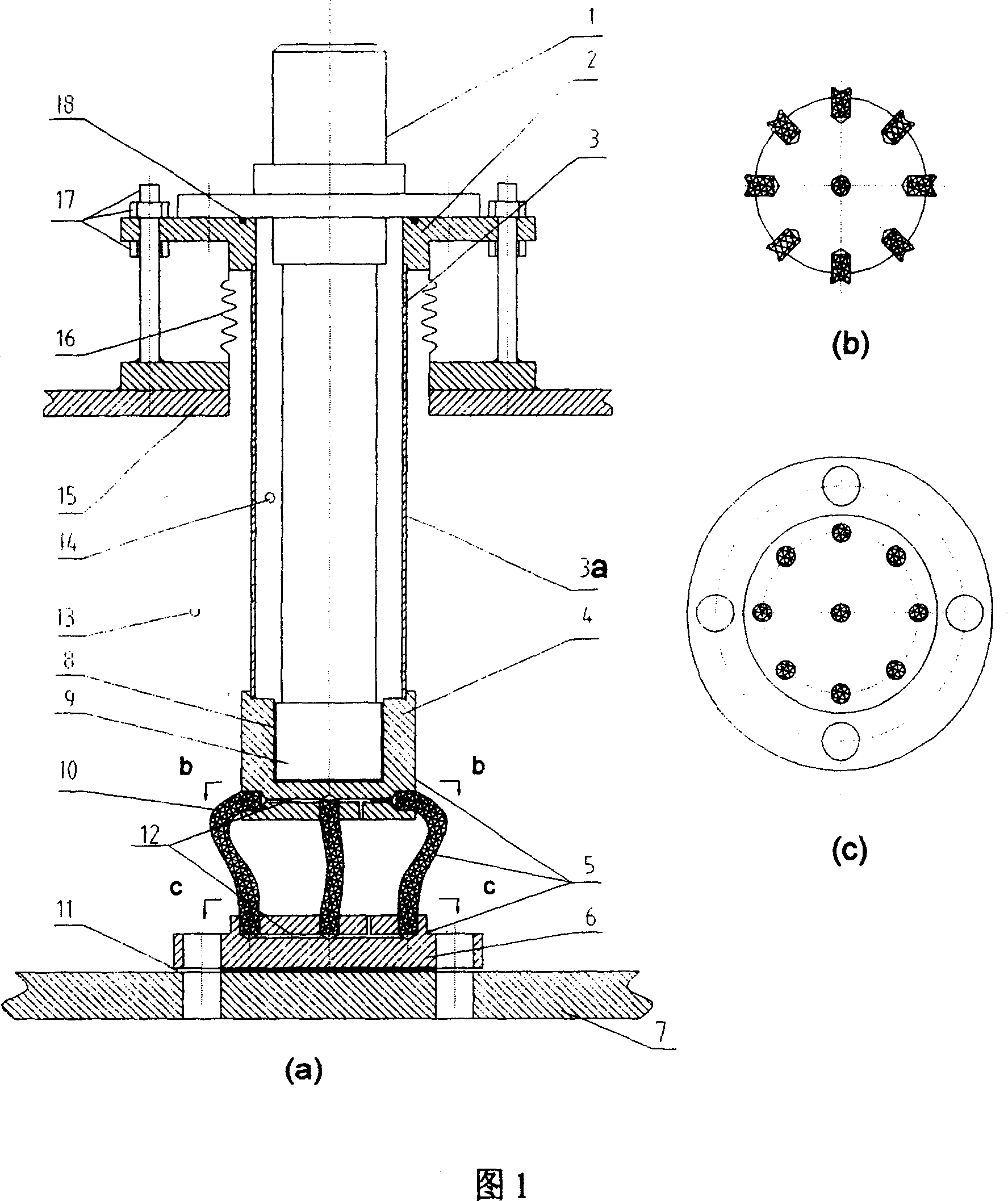 High vacuum low temperature thermostat using low temperature leak flexible connecting structure