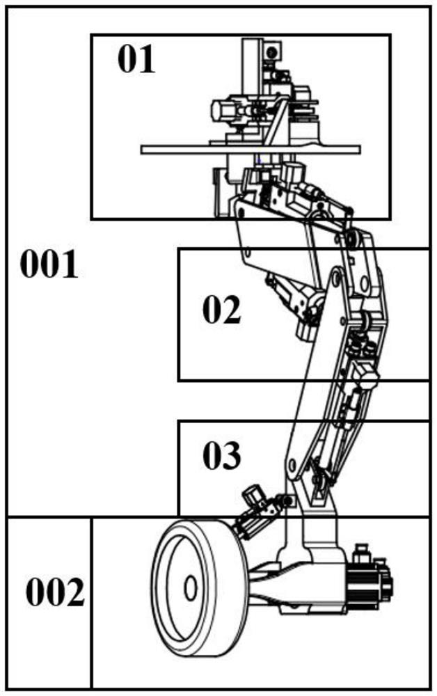 High-flexibility seven-degree-of-freedom wheel-foot robot leg structure