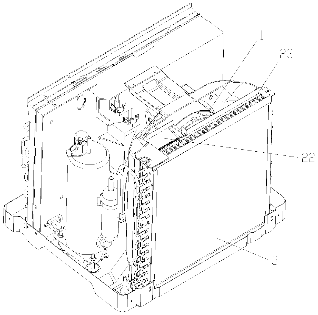 Window type air conditioner water fetching device and window type air conditioner