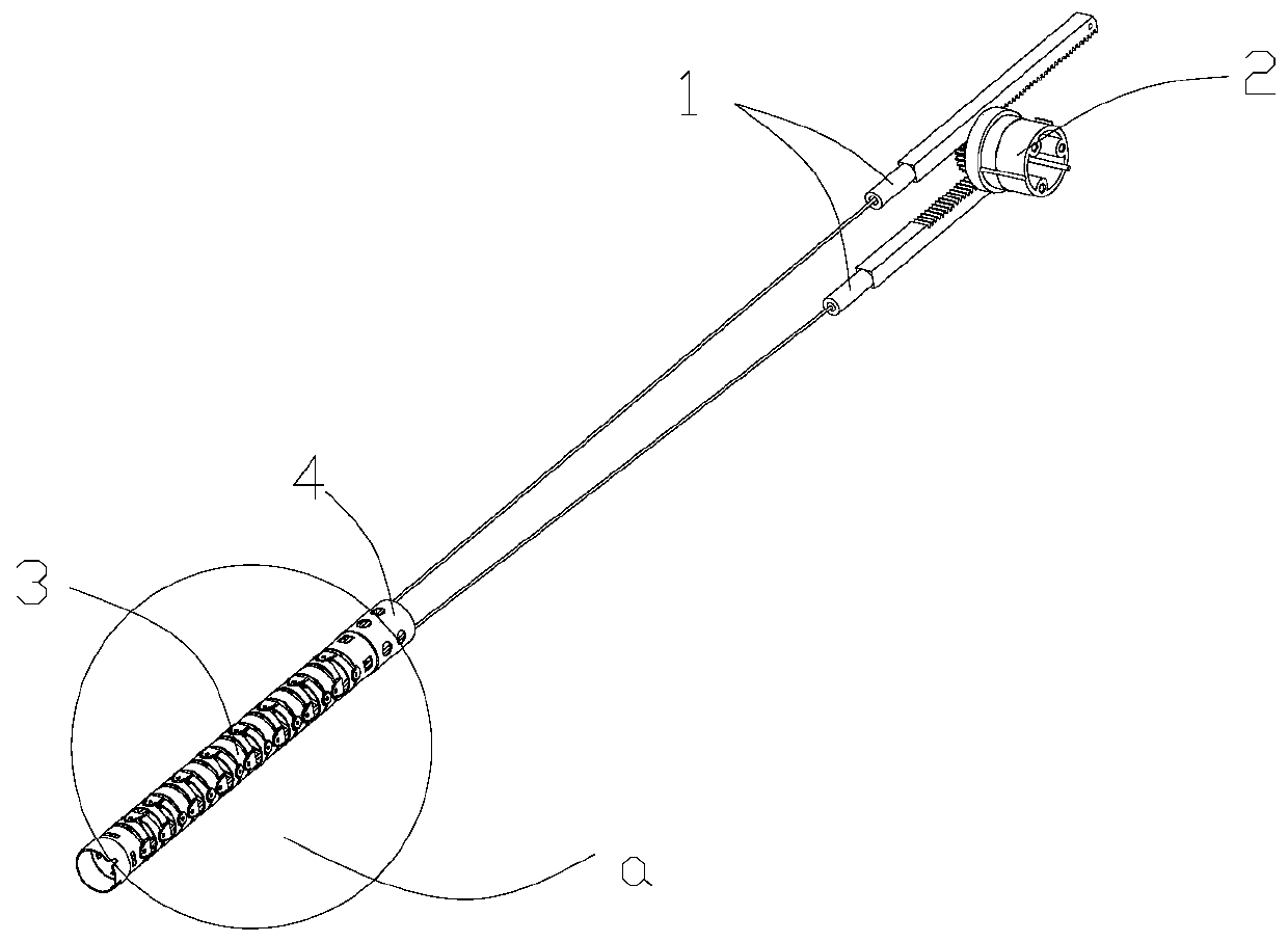 Transmission structure for endoscope, endoscope and transmission method