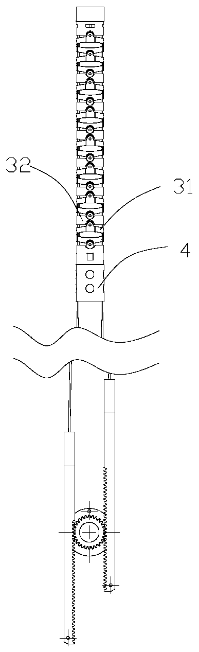 Transmission structure for endoscope, endoscope and transmission method