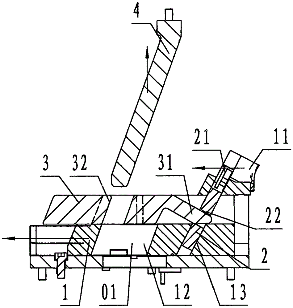 Multi-direction sequential combined core-pulling device for single slide block of injection mould