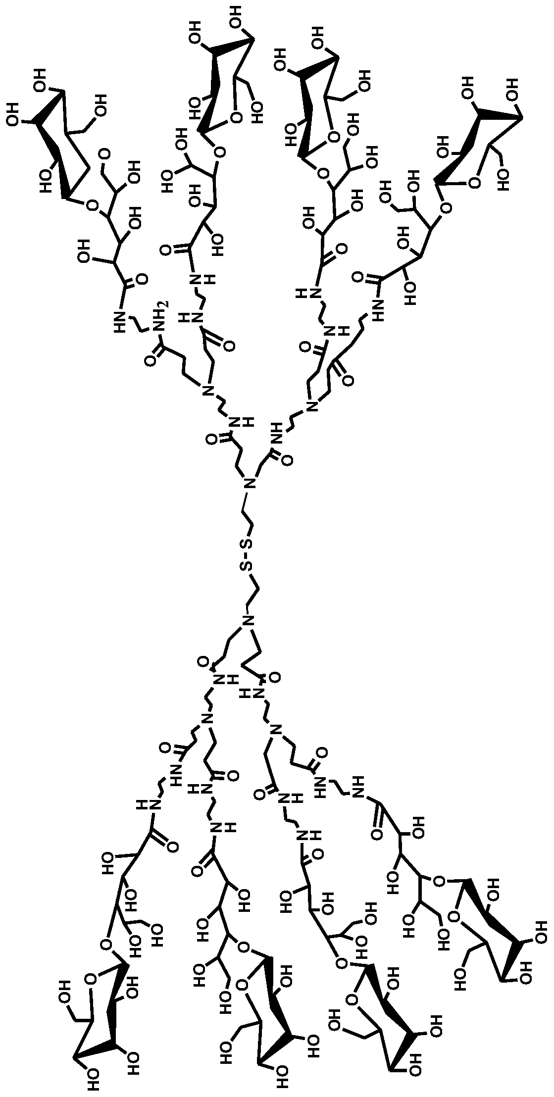 Method for preparing arborescent lactose-containing polyamidoamine modified gold nano-clusters