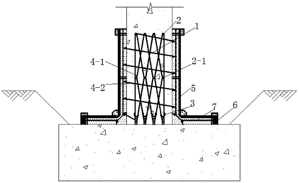 An implementation method for strengthening concrete substation frame by winding fiber bundle yarn