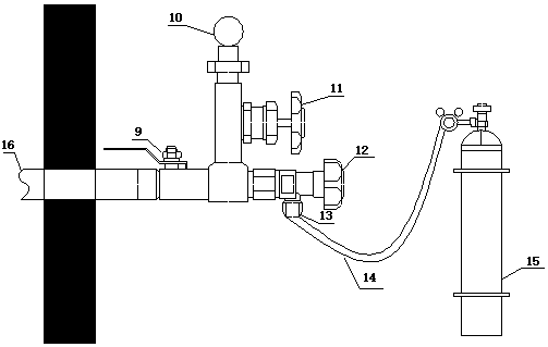 Device and method for measuring influence range of coal seam blasting through trace gas