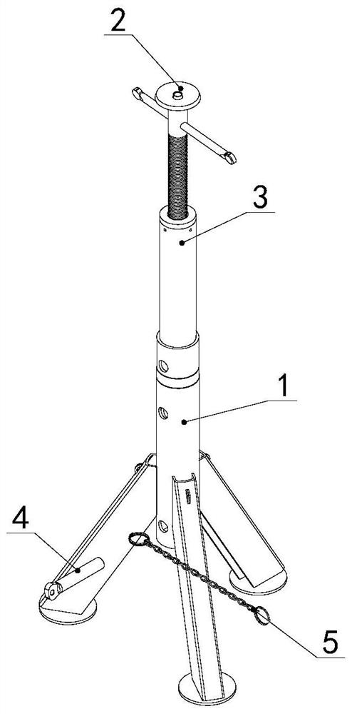 Triangular support jack for motor home