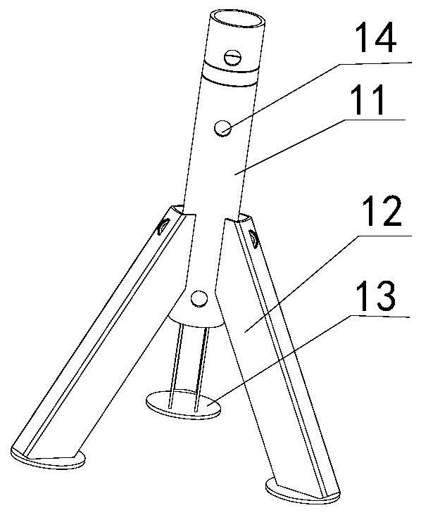 Triangular support jack for motor home