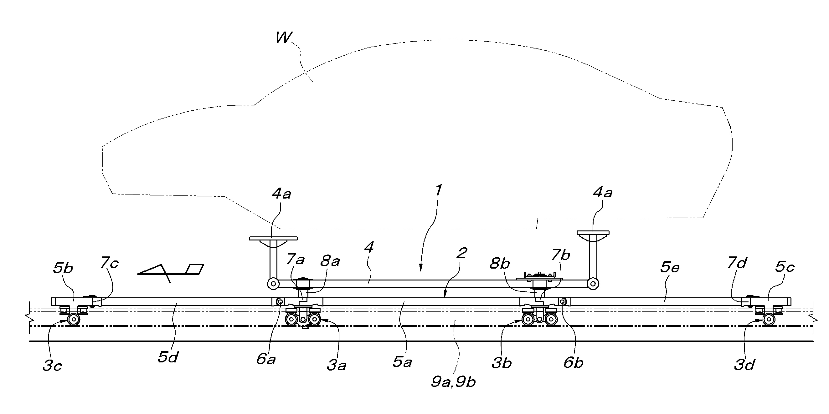 Traveling Route Structure Of Conveying Traveling Body