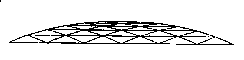 Rectangle plane net shell structure and rectangle plane string supporting dome