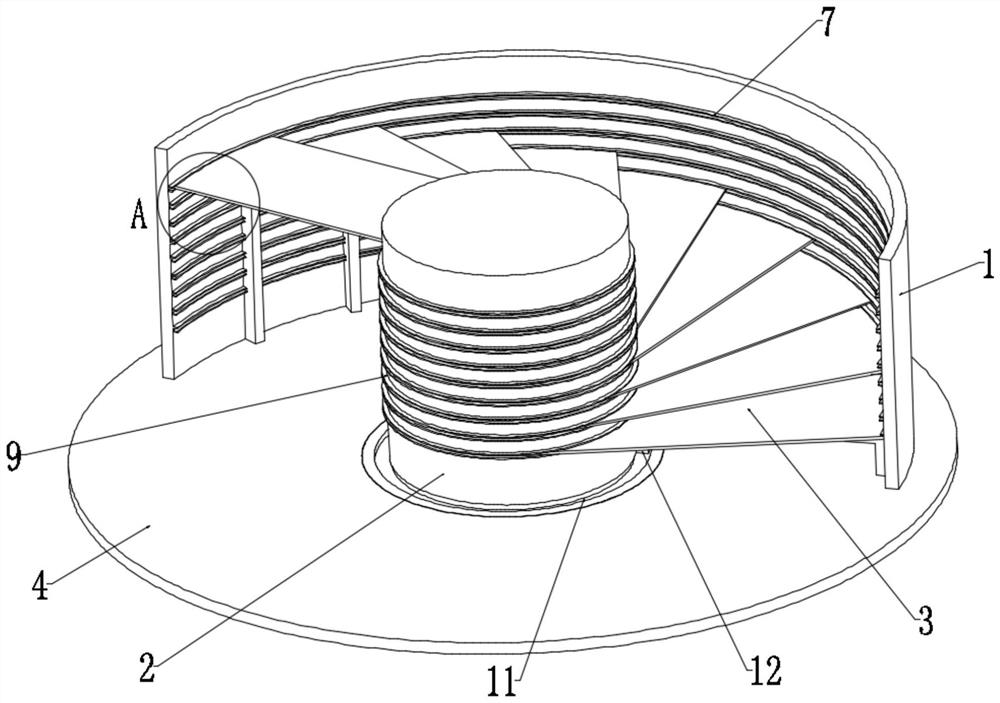 A prefabricated spiral staircase installation structure