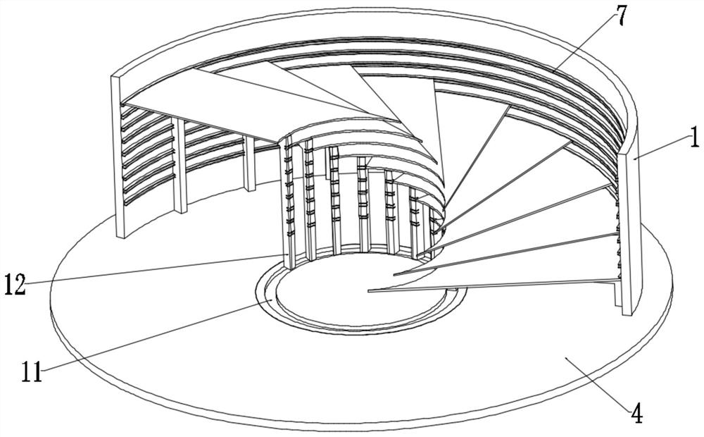 A prefabricated spiral staircase installation structure