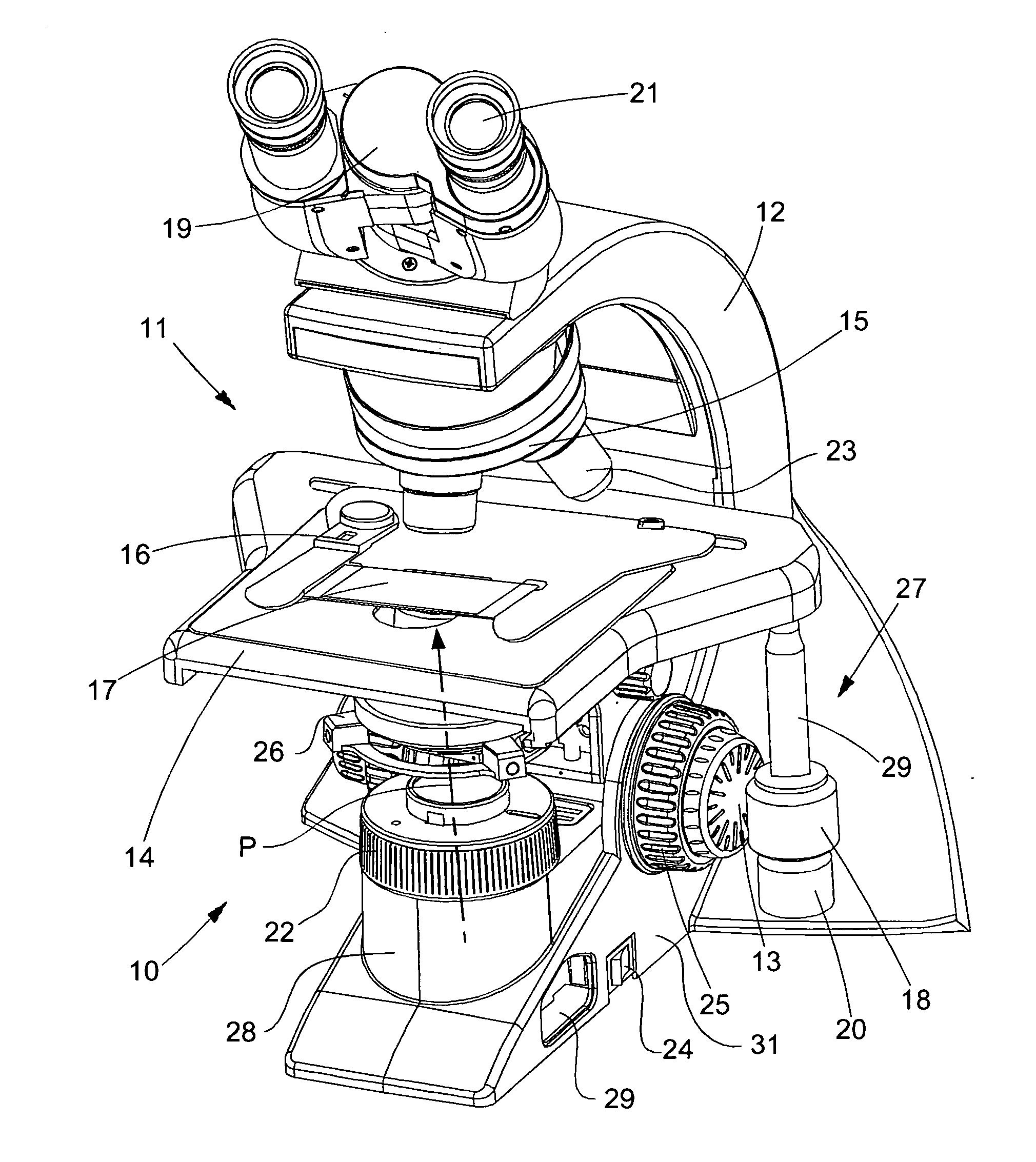 Lamp assembly for a microscope