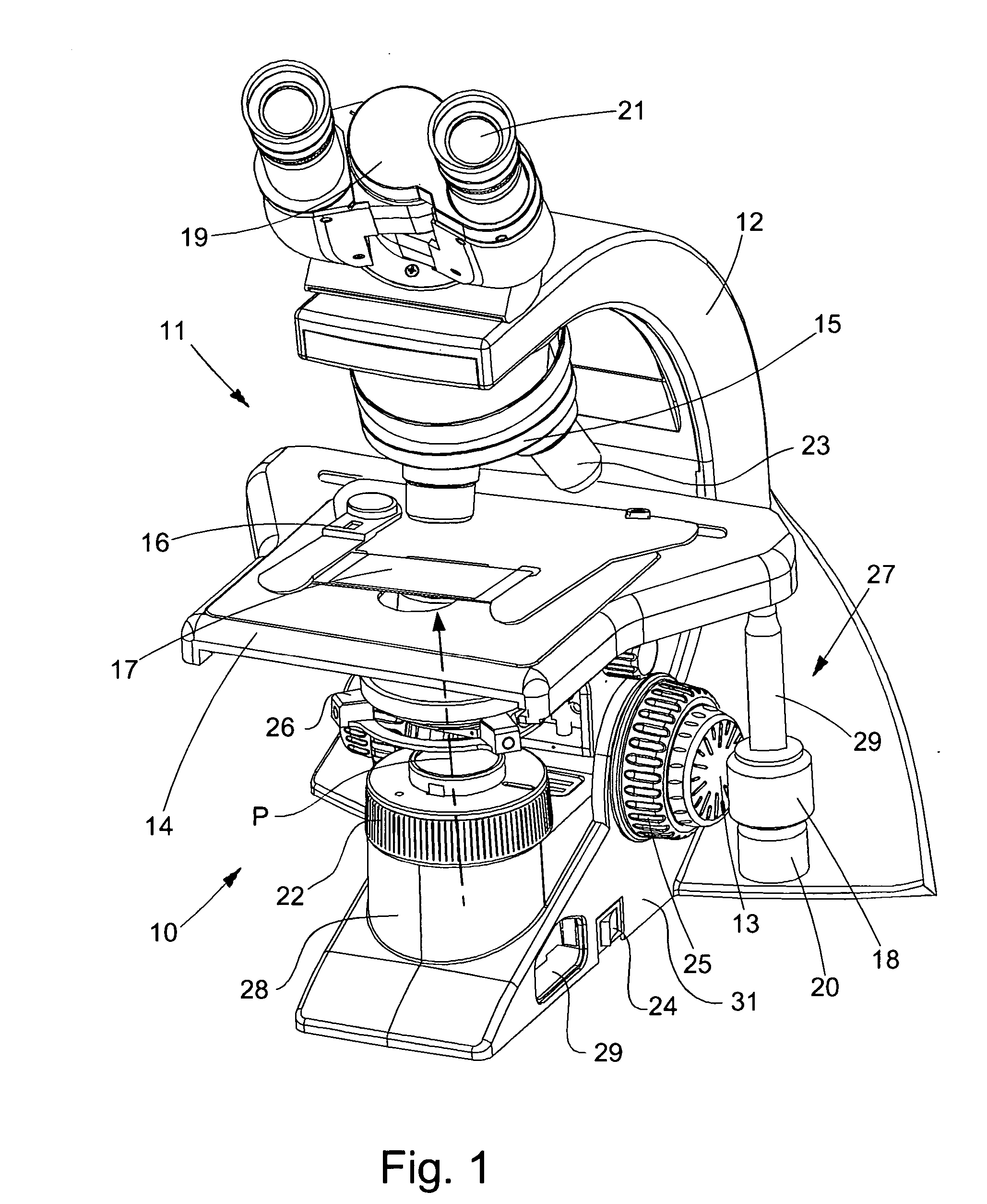 Lamp assembly for a microscope