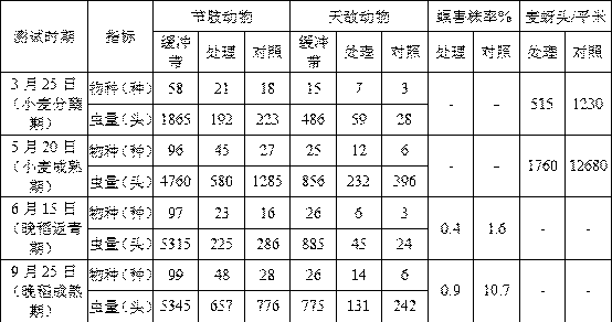 Flower and plant composition for increasing natural enemies to control pests in rice and wheat rotation plough land and application