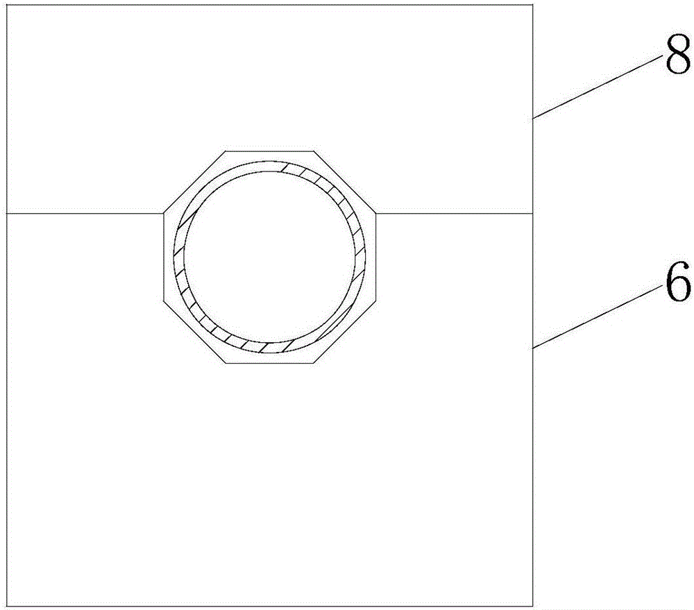 Regular-octagonal cross section type tubular part position degree checking device