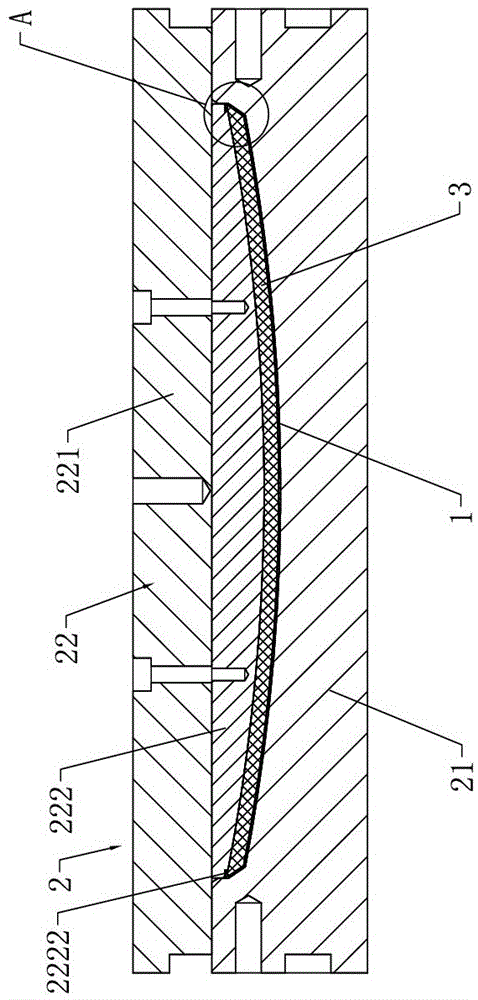 Process for manufacturing large-radius neutron absorbing laminate with end face angle of 45 degrees