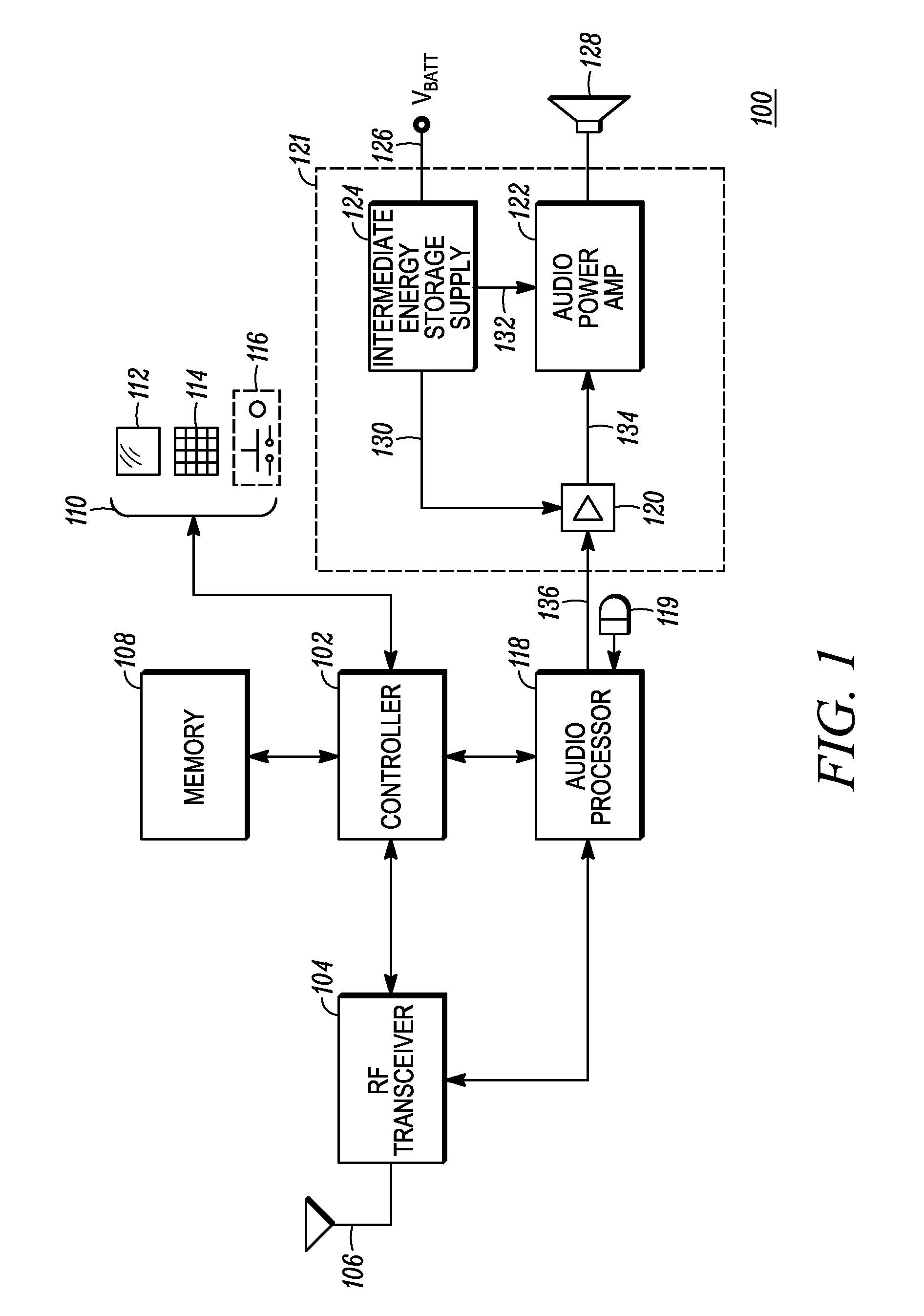 Input current limited power supply and audio power amplifier for high power reproduction of nondeterministic signals