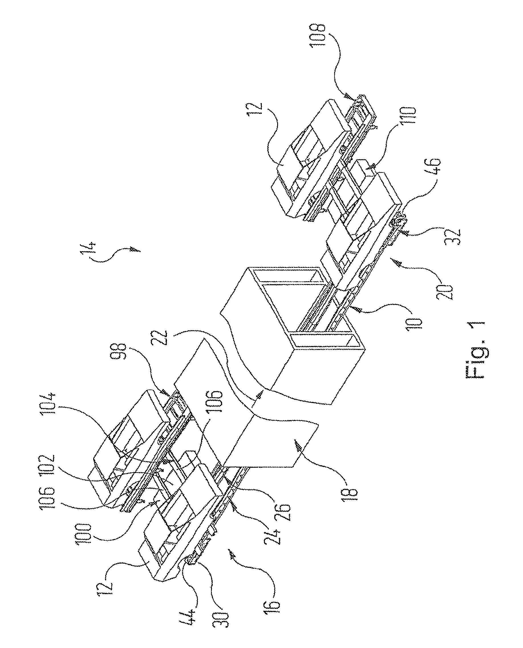 Apparatus for conveying and plant for surface-treating articles