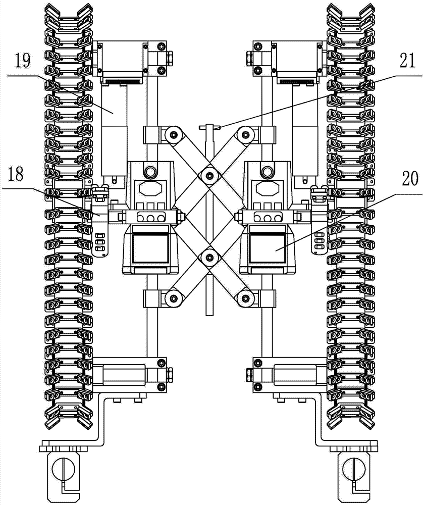 Water wall climbing robot with magnet brackets connected through singular springs