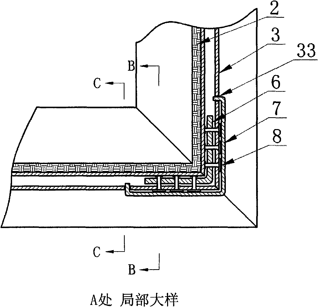 Fixed connection structure used for high speed railway sound barrier transparent cell boards