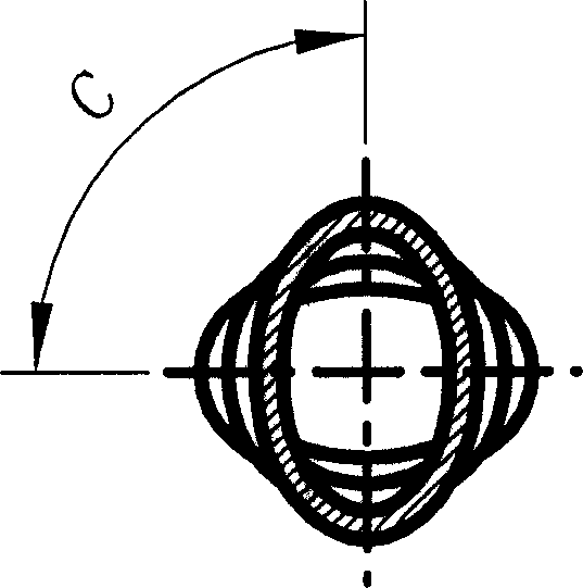 Intensified heat exchange tube with intersectional zoomed sections of circle-ellipse