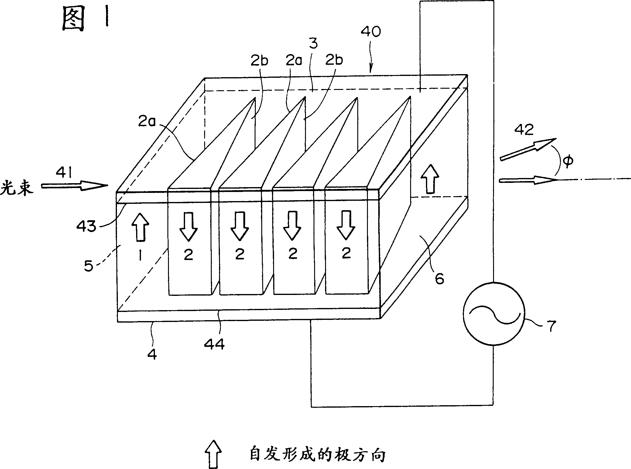 Electron-optical device with inverted magnetic domain and electron-optical unit utilizing said device