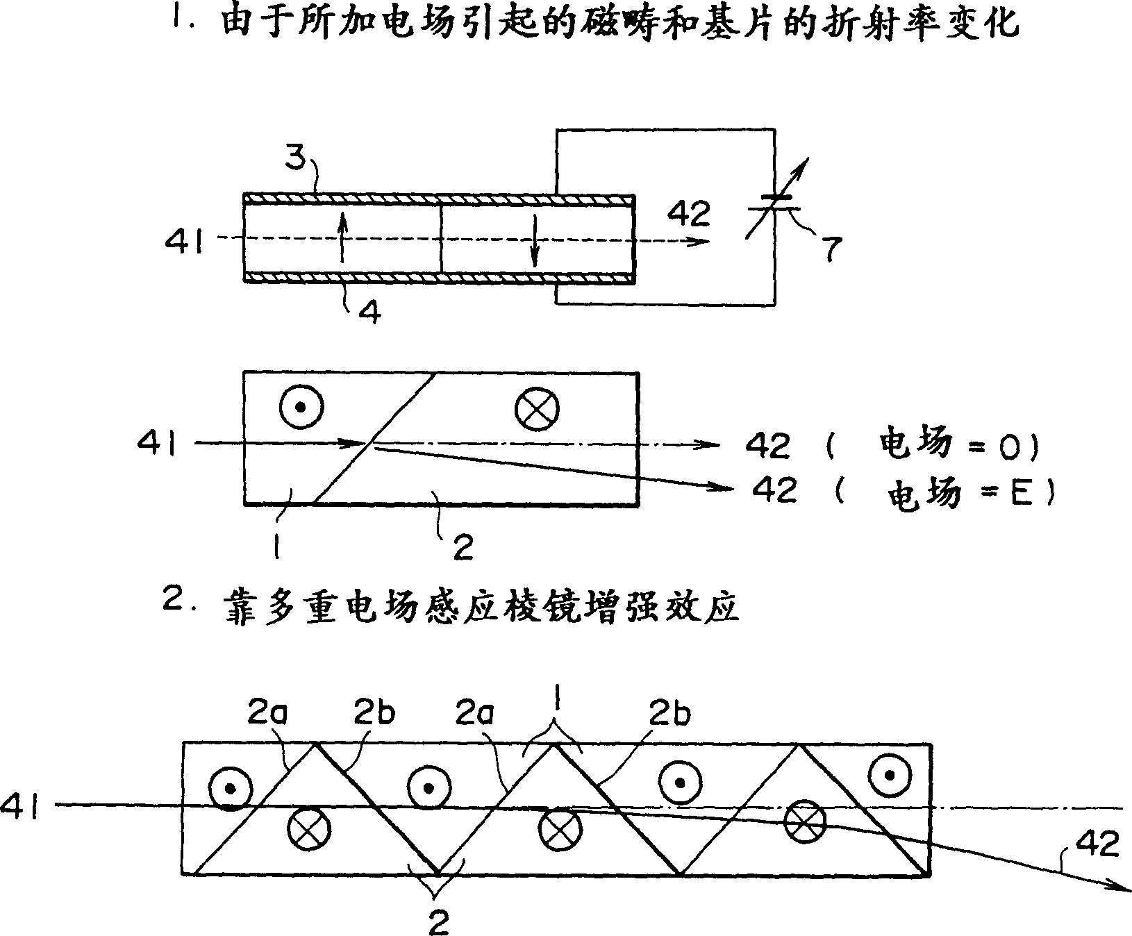 Electron-optical device with inverted magnetic domain and electron-optical unit utilizing said device