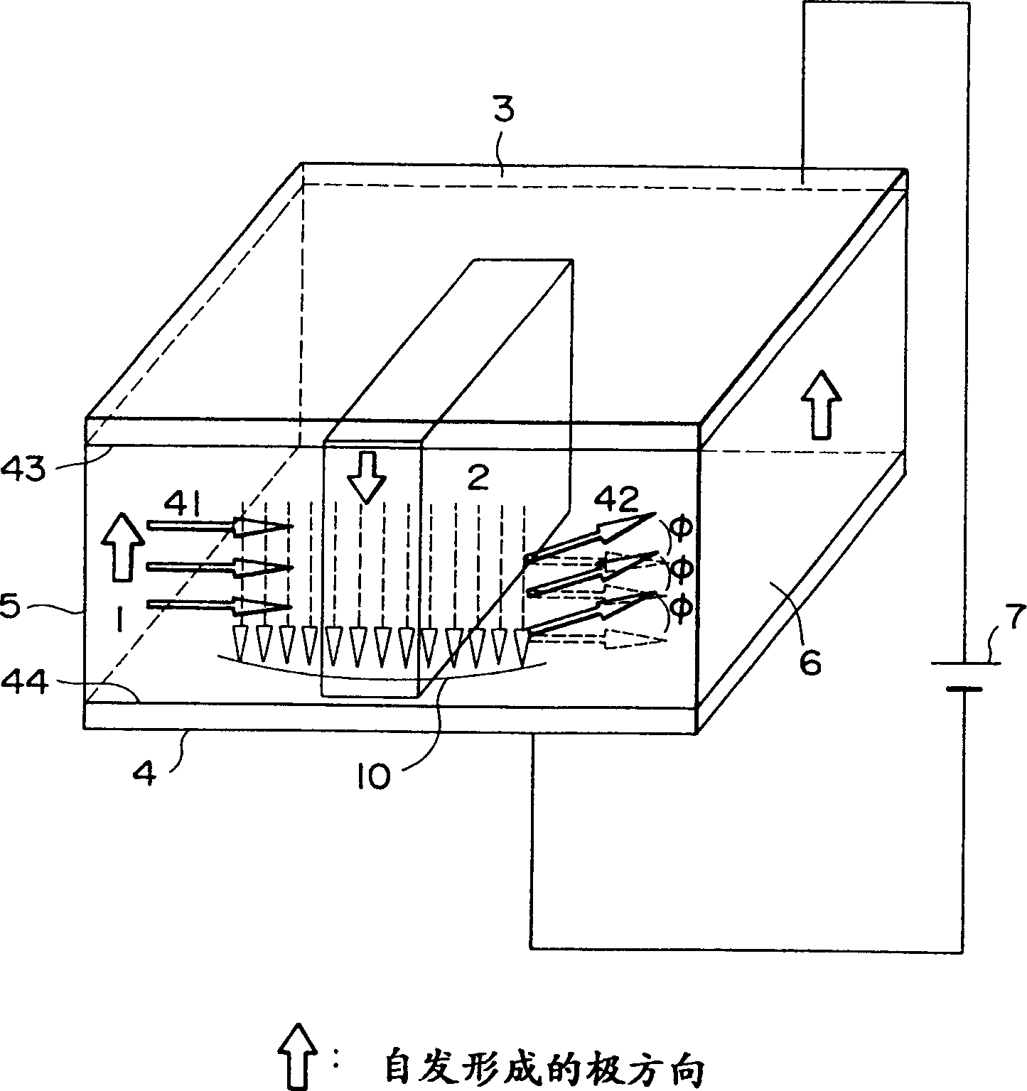 Electron-optical device with inverted magnetic domain and electron-optical unit utilizing said device