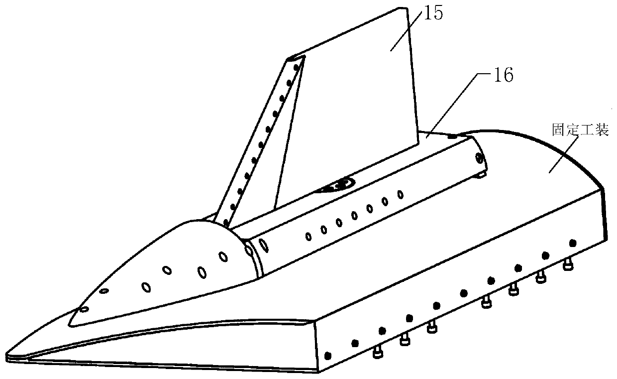 Fixing tool suitable for air rudder jet wind tunnel test