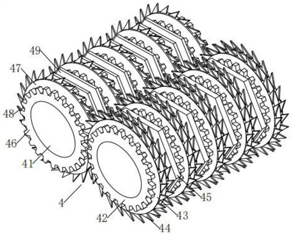 A waste tire crushing device