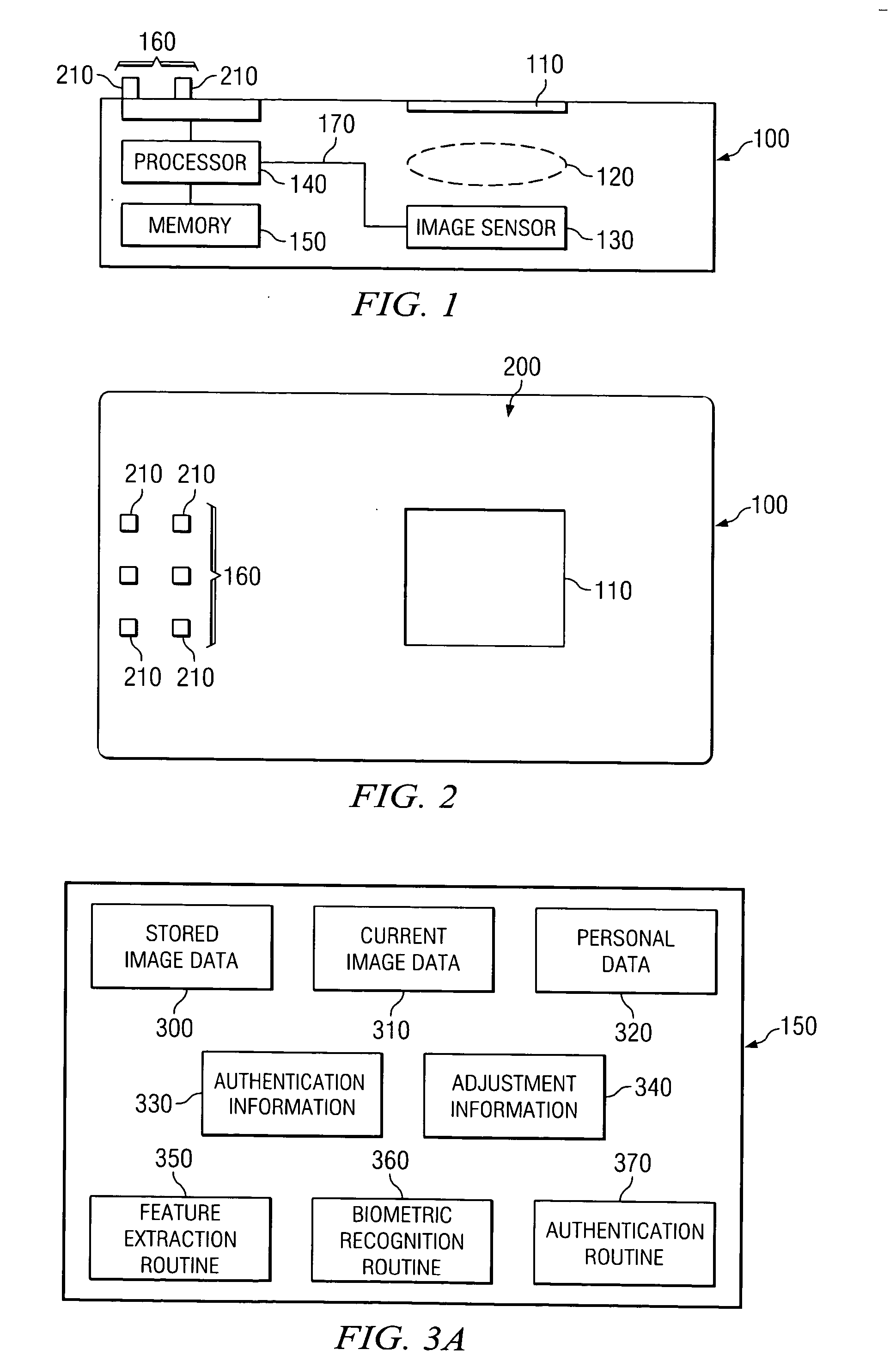 Biometric data card and authentication method