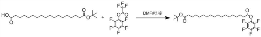 Preparation method of octadecanedioic acid mono-tert-butyl ester-PFP