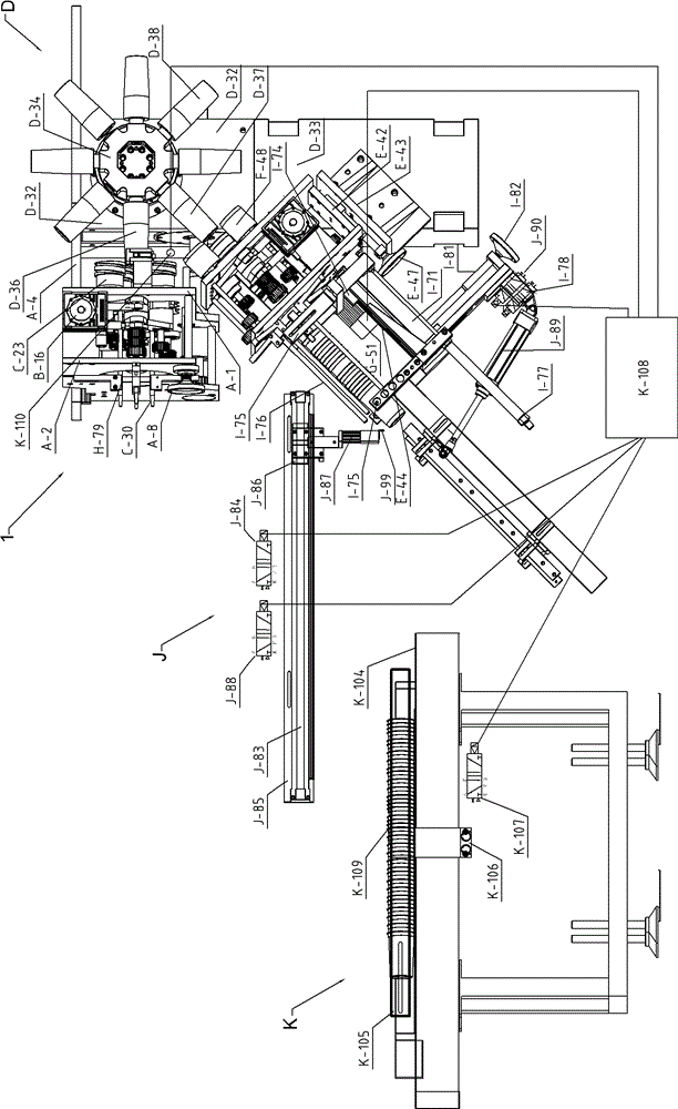 Material containing and stacking device of curved-surface printing machine