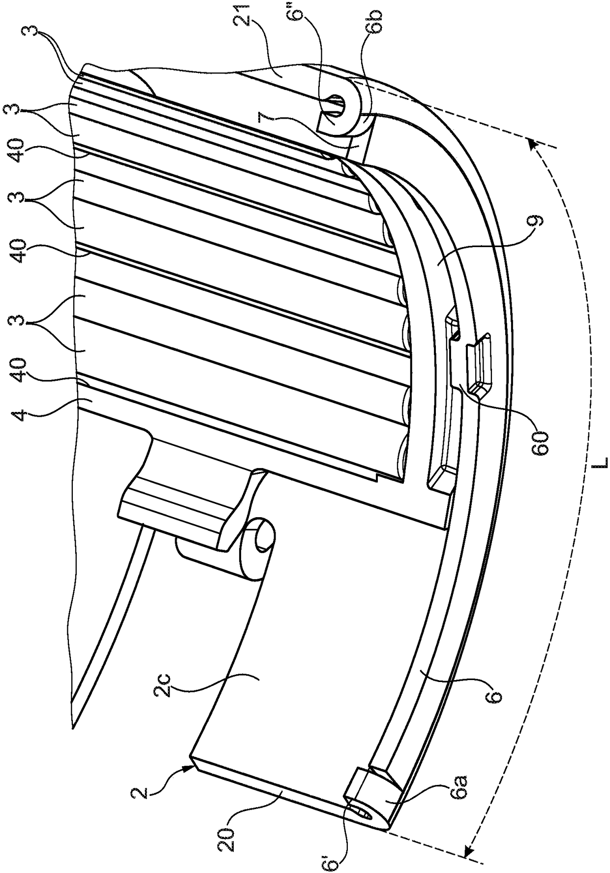 Segment rolling bearing and disk brake device