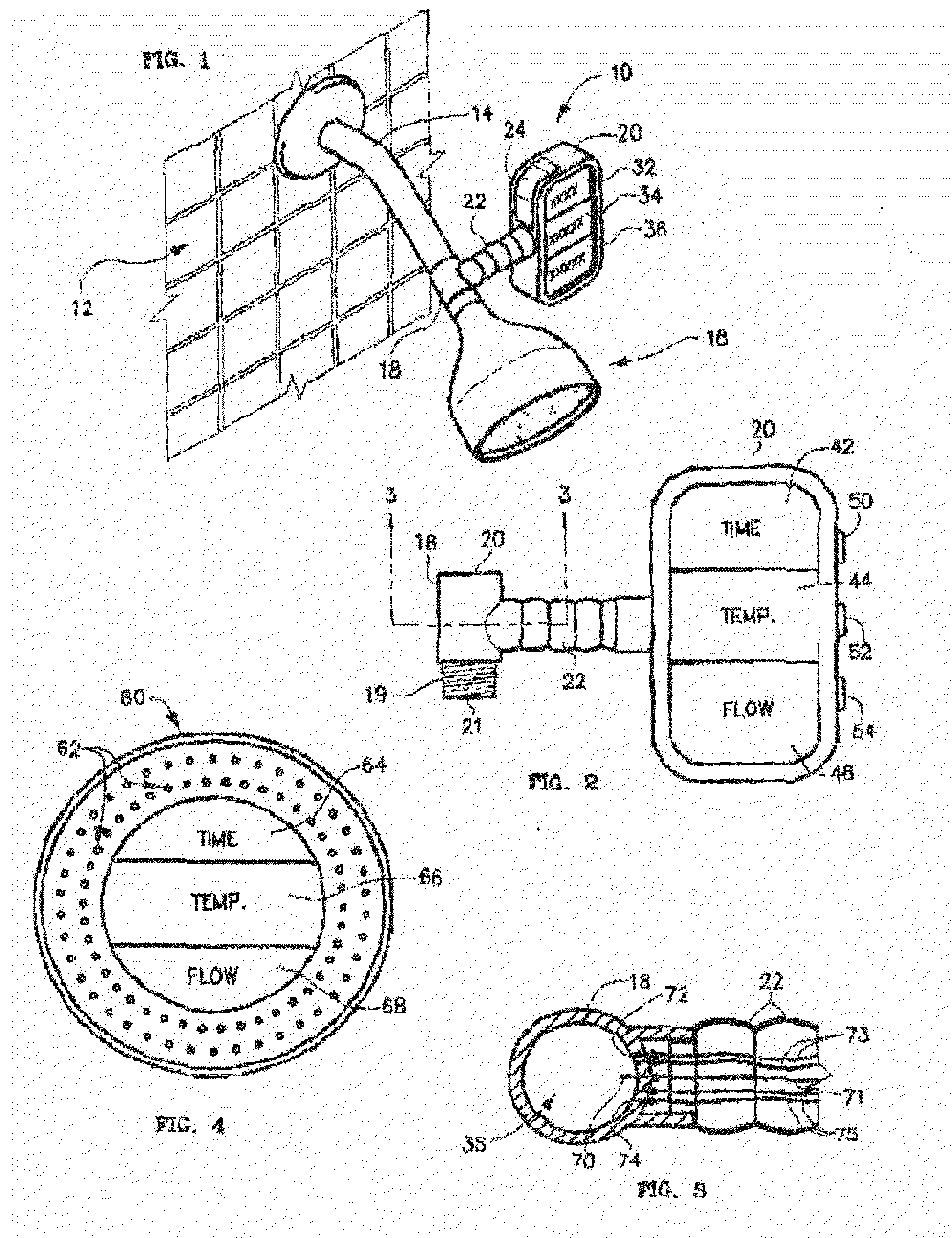 Apparatus for Displaying Shower or Bath Water Parameters