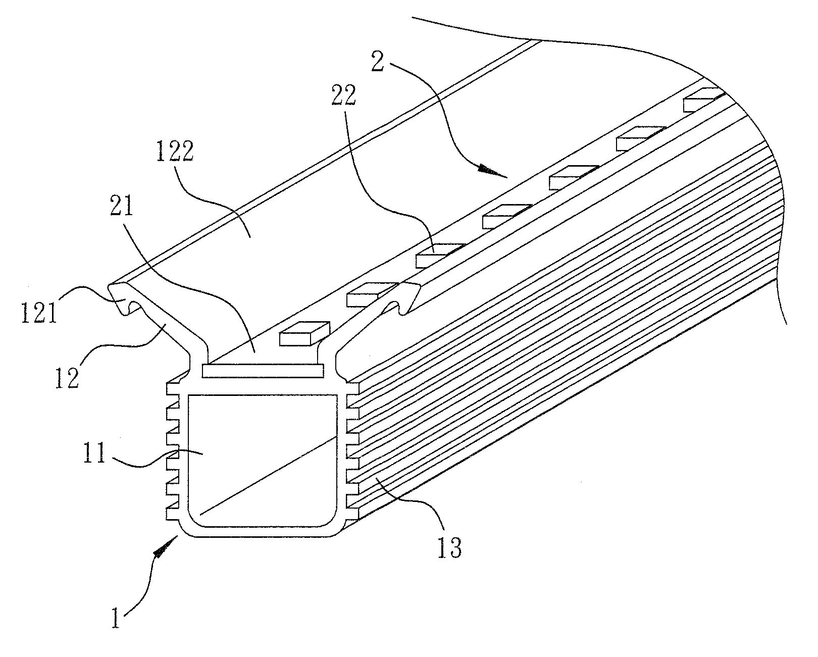 Optical cavity structure of LED lighting apparatus