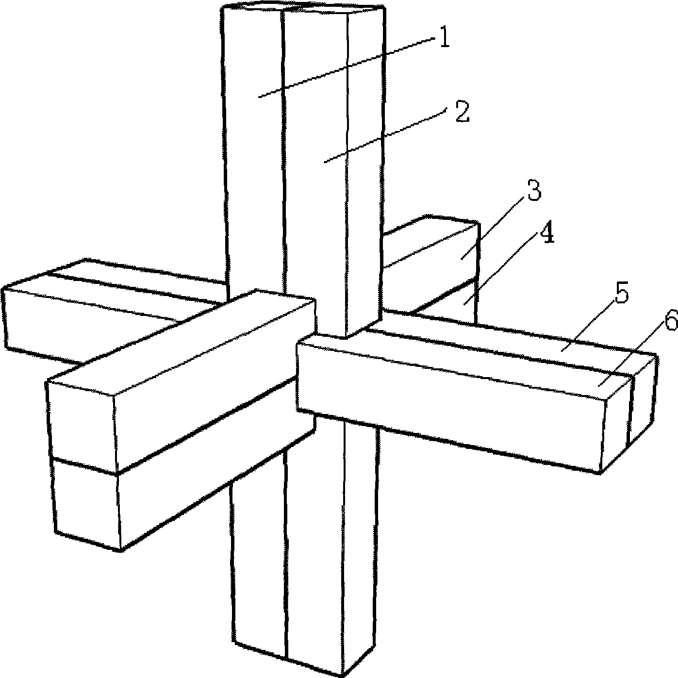 Demountable three-dimensional beam-and-column construction method