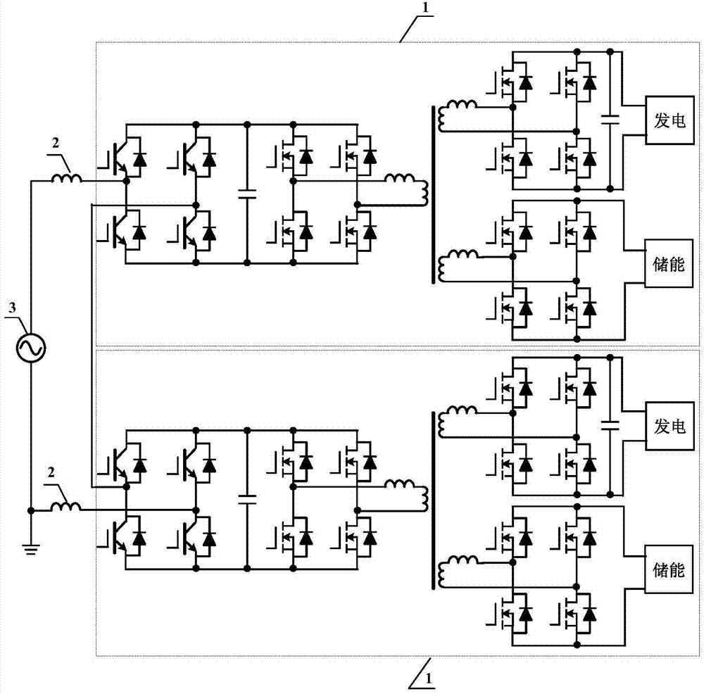 Power generation energy storage device based on cascade H bridge and multiport DC converter