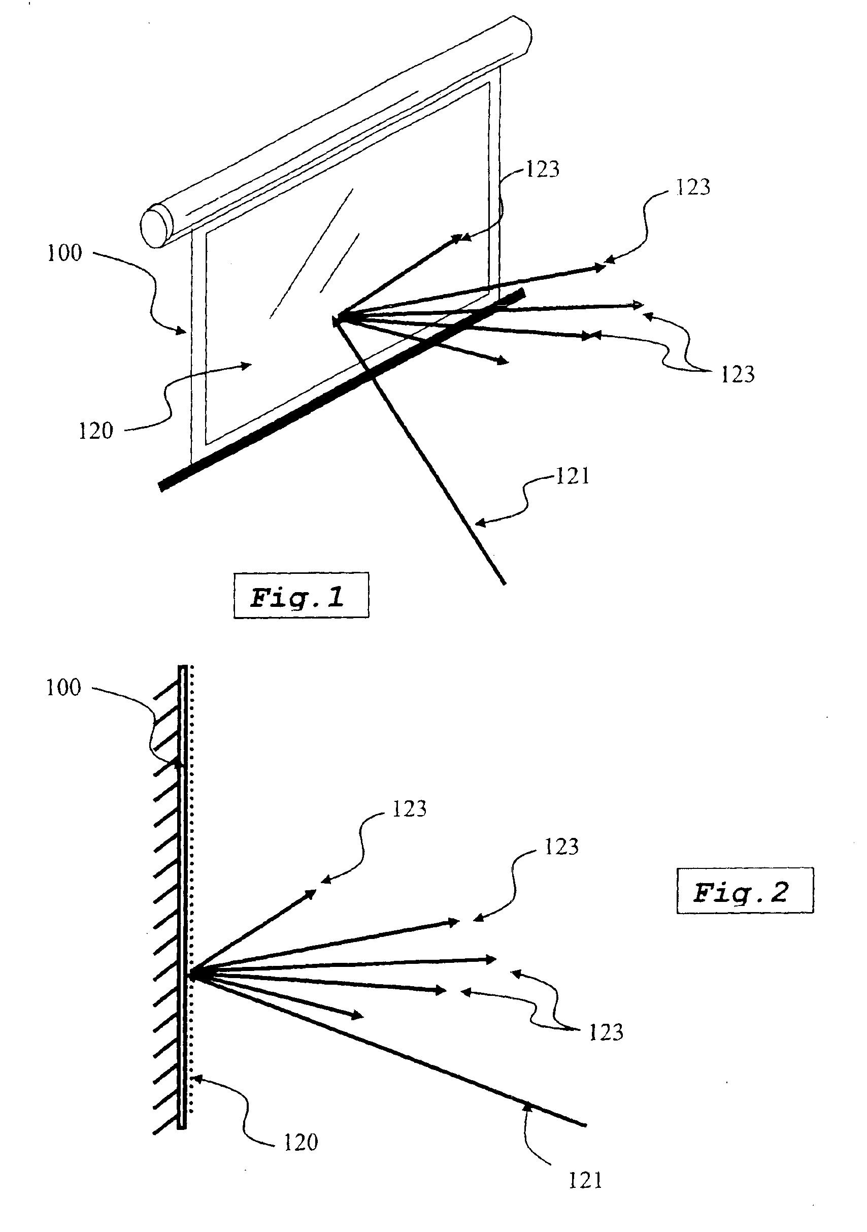 Method and apparatus to increase visual contrast for video projection screen