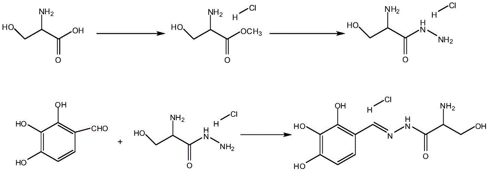 Synthetic method for intermediate of benserazide hydrochloride