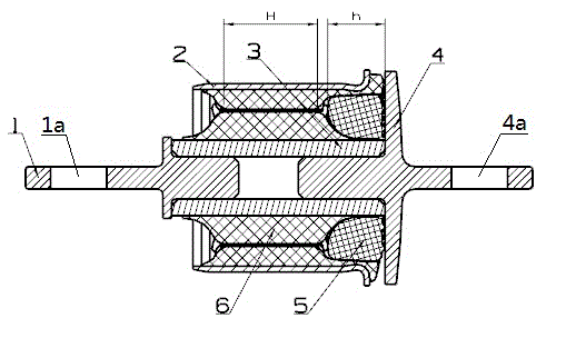 Torsion beam rear suspension frame lining assembly