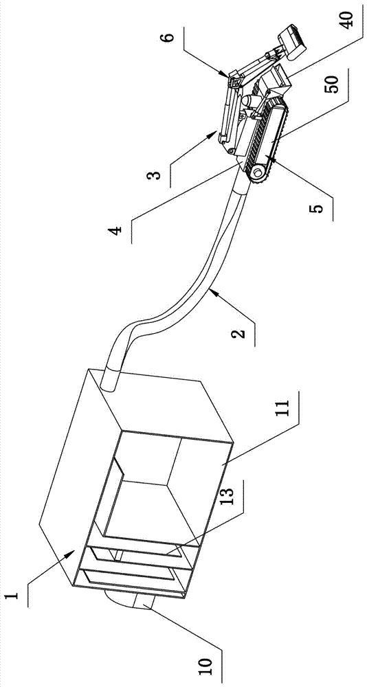 Negative pressure conveying type dredging robot