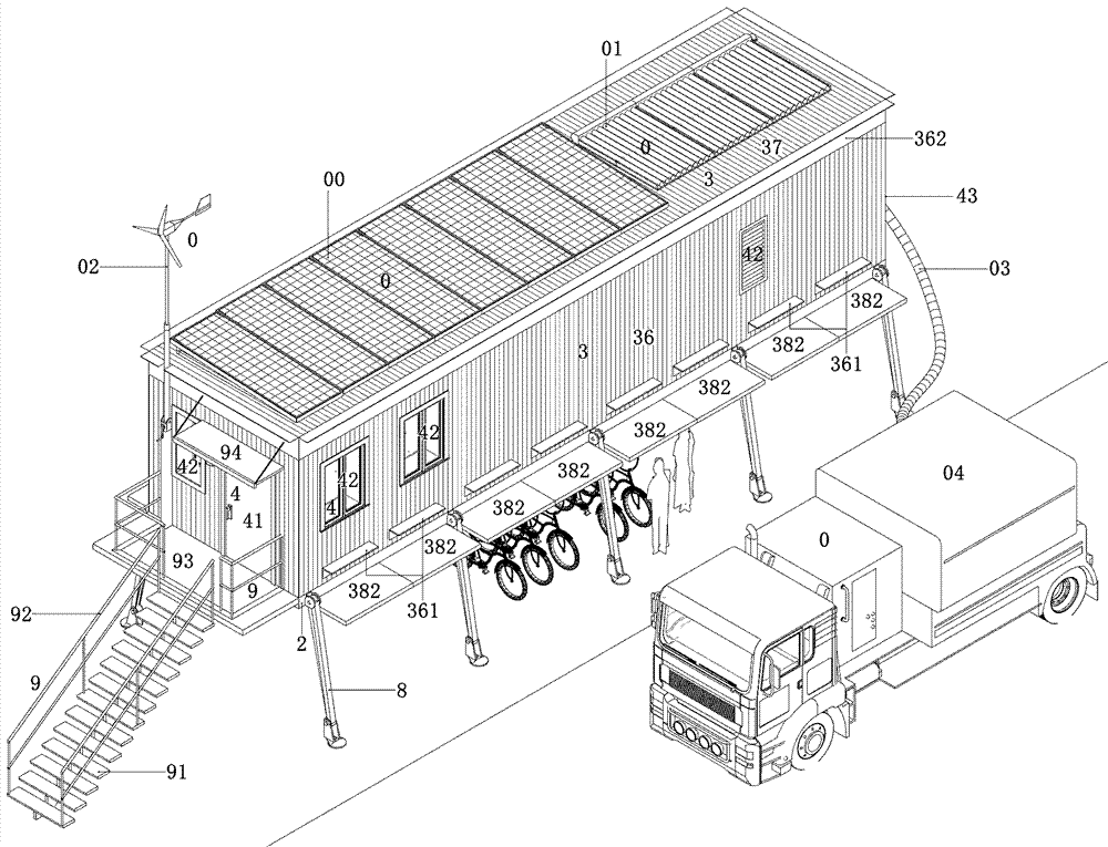 Low-energy-consumption container house and operation method thereof