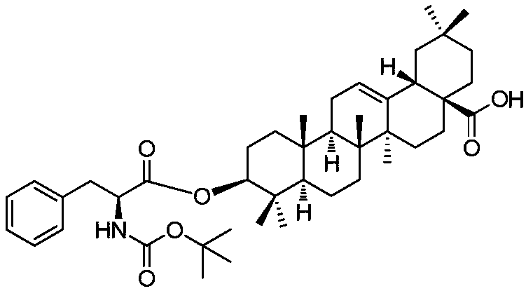 3-(L-phenylalanine)-pentacyclic triterpene derivatives as well as synthetic method and application thereof