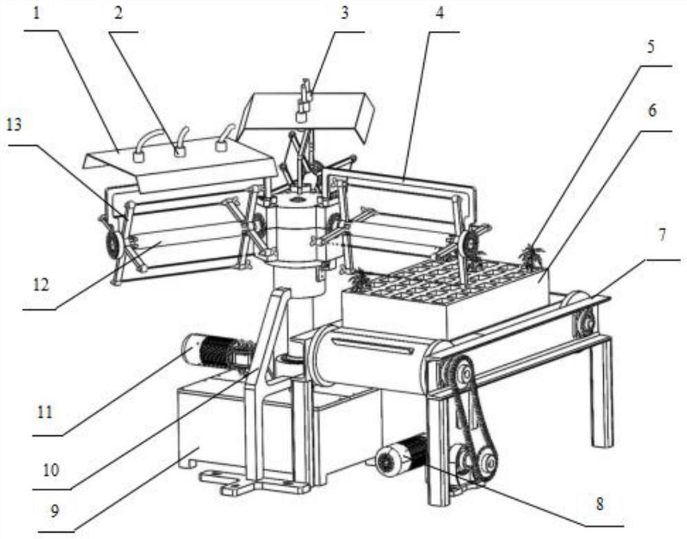 Dual-mode intermittent disinfection floating seedling leaf cutting device