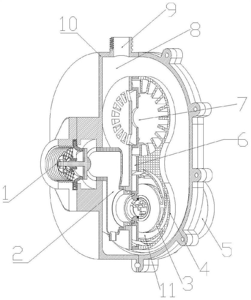 DC permanent magnet self-priming compound canned pump with gas-liquid mixing chamber