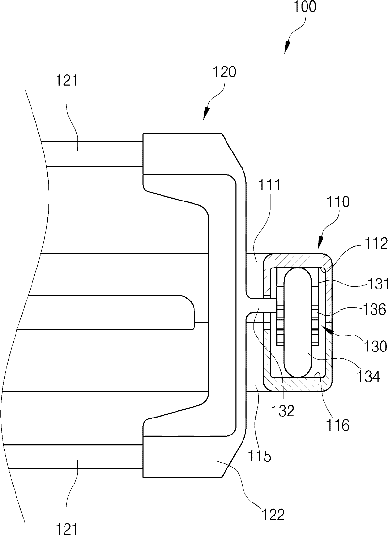 Device for dividing accommodation space