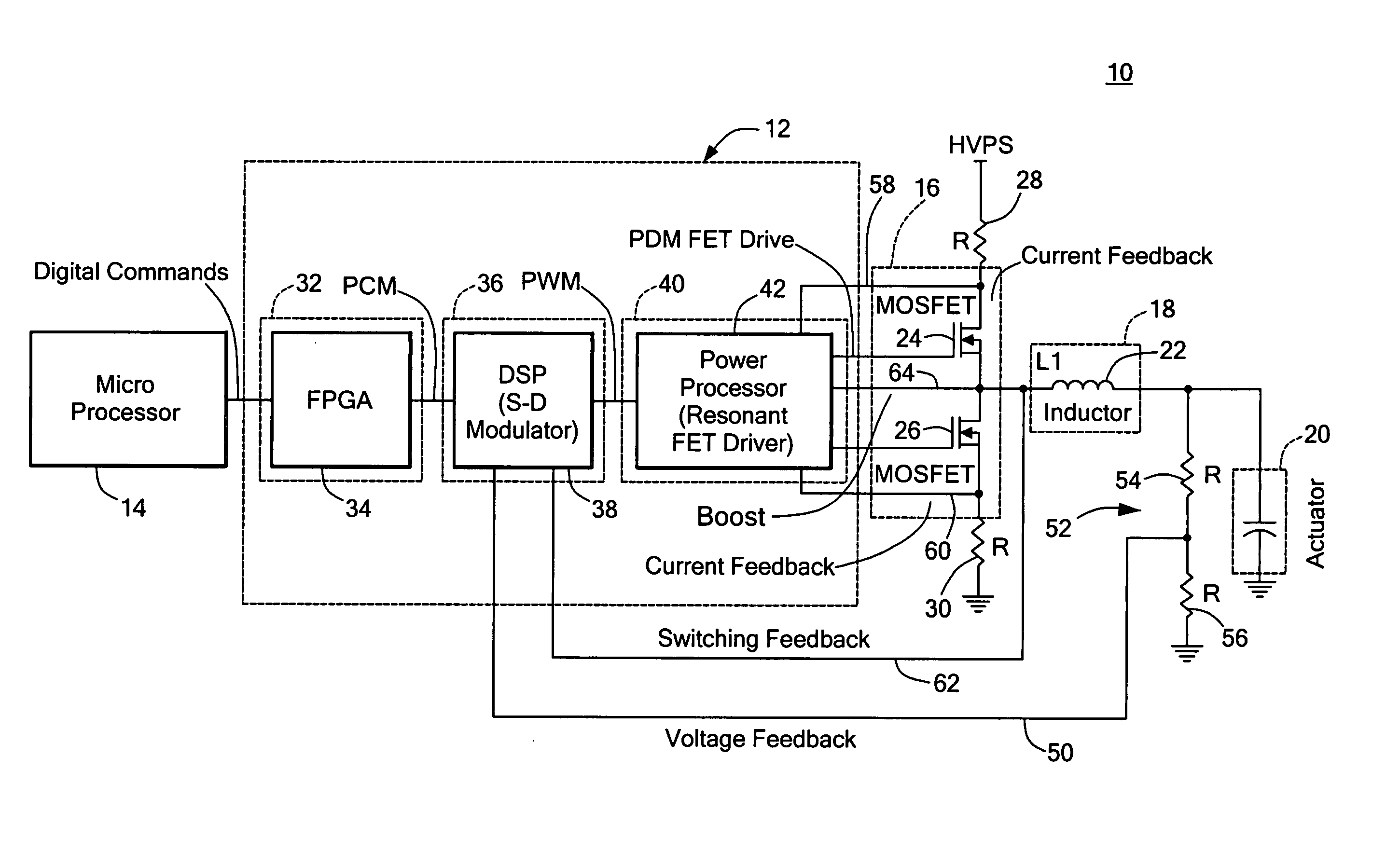 Digital amplifier system for driving a capacitive load