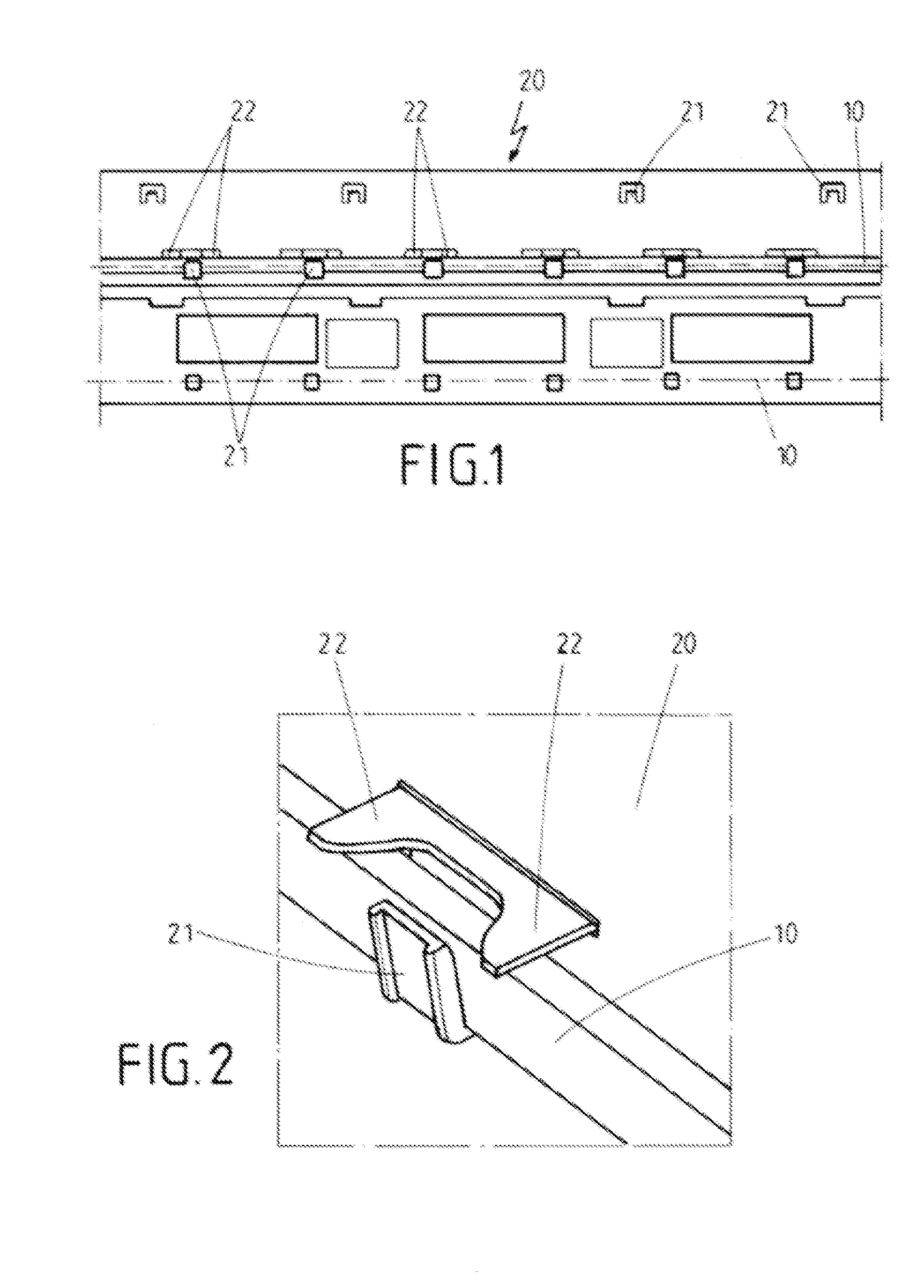 Device for arrangement of sensors for electronic activation of a vehicle hatch