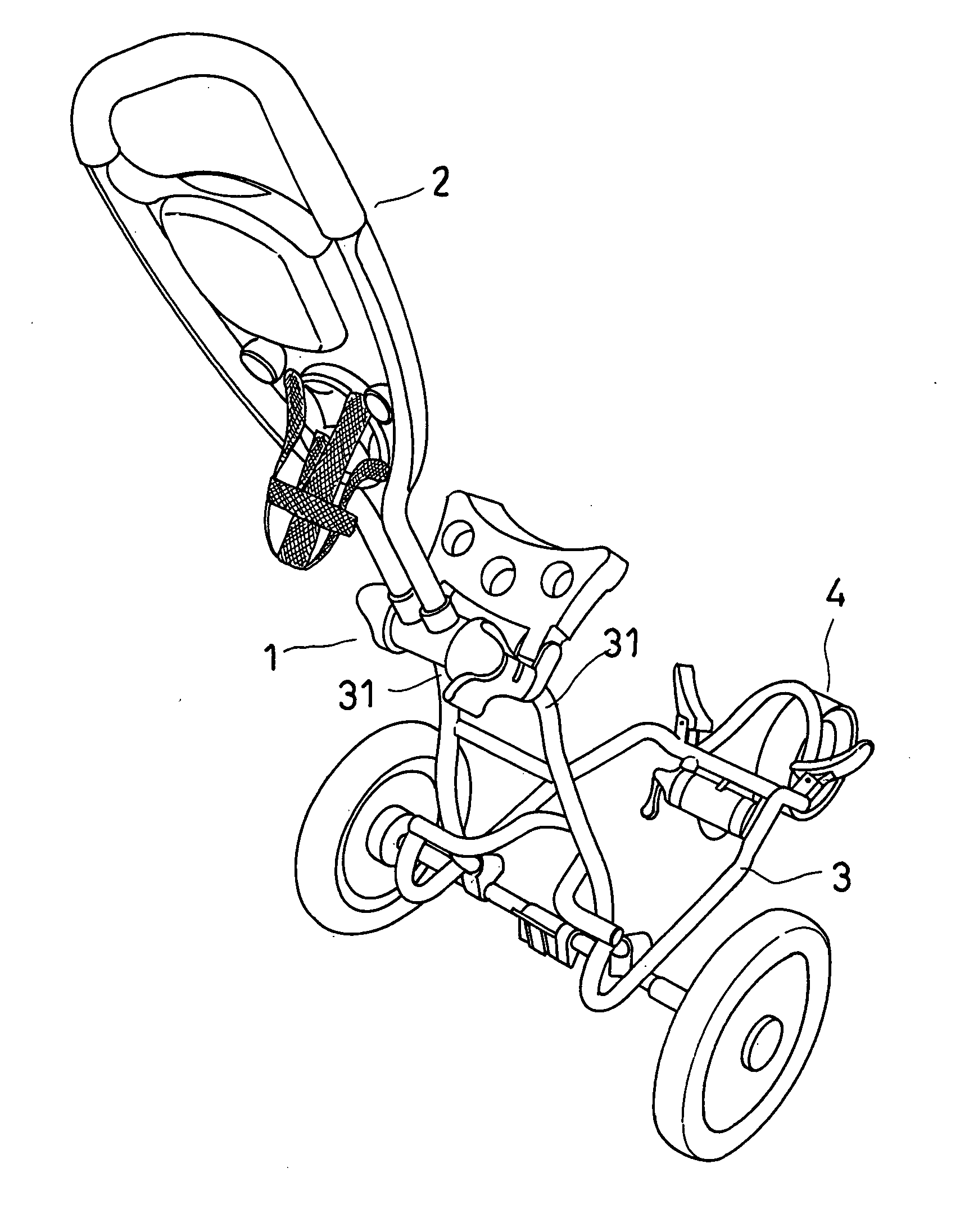 Folding structure of a golf cart